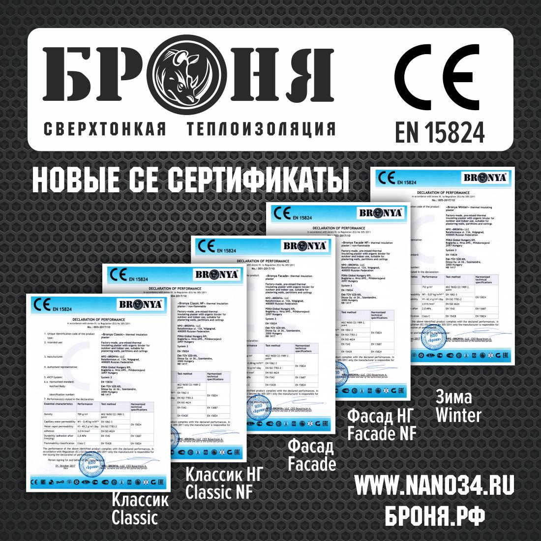 Очень Важно! Получены сертификаты СЕ на Броня Классик, Броня Классик НГ, Броня Фасад, Броня Фасад НГ и Броня Зима в Европейской лаборатории Очень Важно! Получены сертификаты СЕ на Броня Классик, Броня Классик НГ, Броня Фасад, Броня Фасад НГ и Броня Зима в Европейской лаборатории