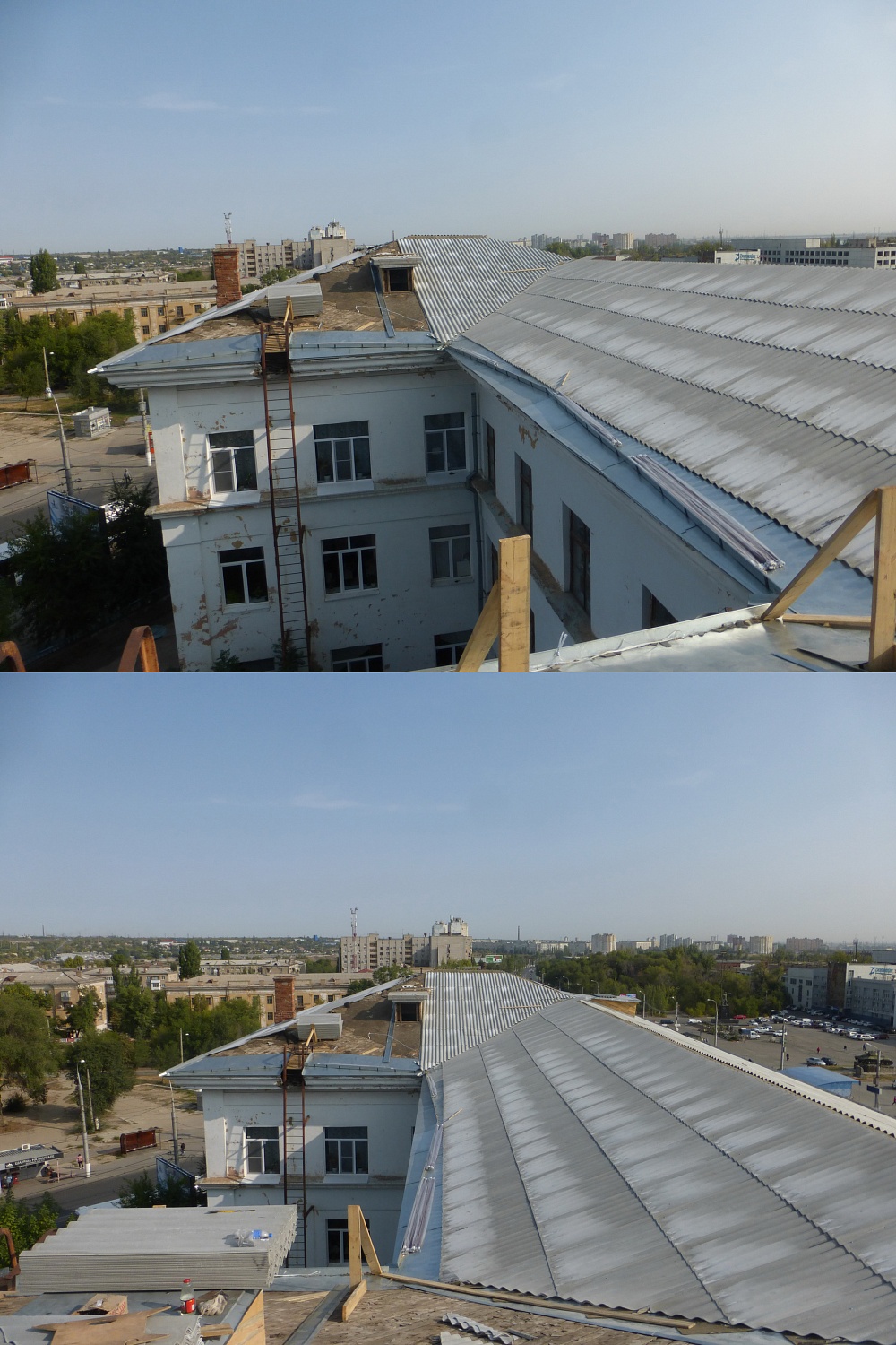 Water repellent Bronya on the roof of secondary school №3 st. Opolchenskaya, 1, Volgograd