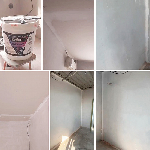 The application of Bronya Sound Barrier for complete sound insulation of a number of apartments in a large residential complex in the city of Blagoveshchensk (photos and videos with detailed comments from the dealer)
