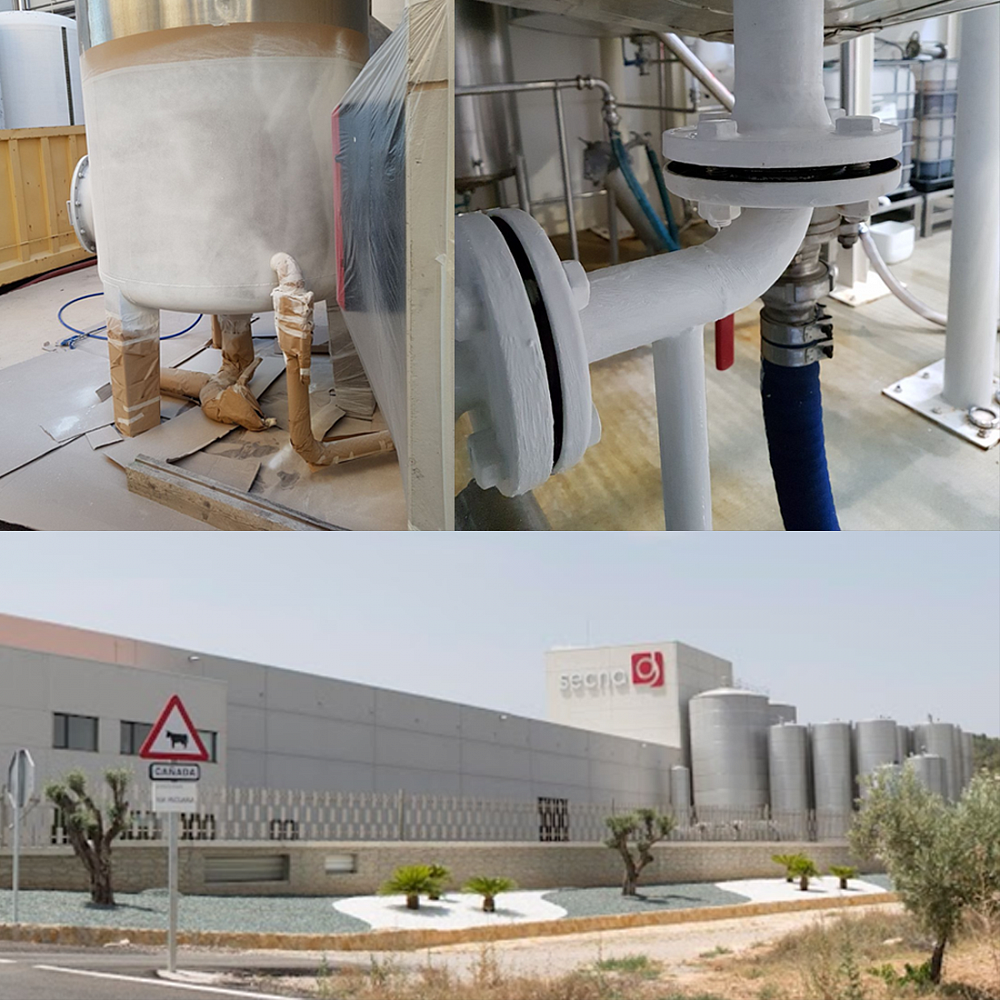 Application of BRONYA Classic NF on all pipelines of the SECNA plant, Spain (photo)